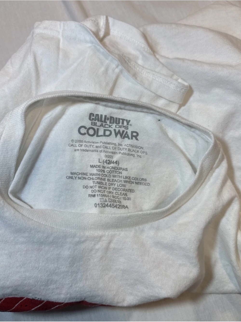 Call Of Duty Black Ops Call War Video T-Shirt Tee Short Sleeve LARGE White - Picture 3 of 3